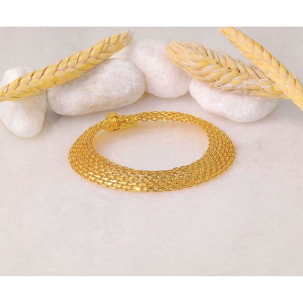 New 14K Gold Wide Mesh Bracelet by Leslie’s Jewelry
